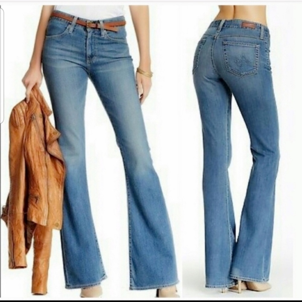 Ag Adriano Goldschmied The Legend Mid Blue Flare Jeans 28